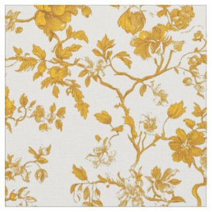 Mustard Floral Sprigs Fabric