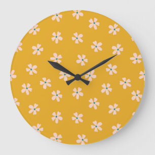 Mustard floral: vintage ditsy blender large clock