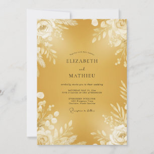 Mustard Foliage Eucalyptus Wedding Invitation