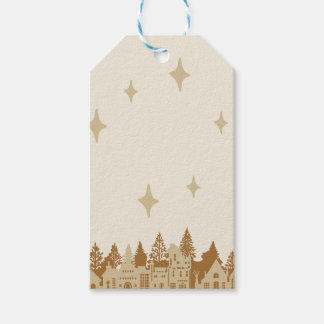 Mustard Gold Modern Village Gift Tags