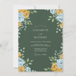 Mustard Gold Painted Wedding Invitation