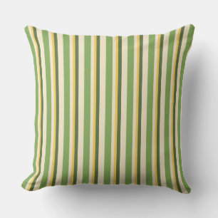  Mustard Green Cream Coordinating Stripe  Cushion