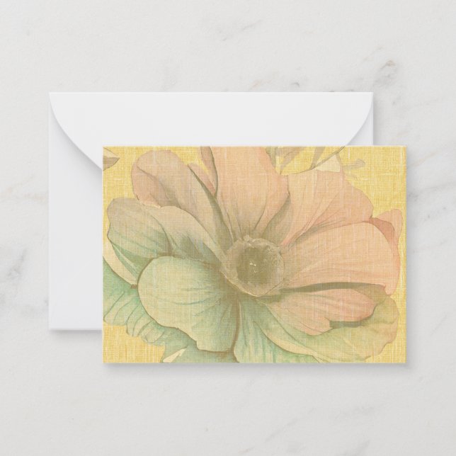 Mustard-ish Woven Floral Watercolor  Card (Front)