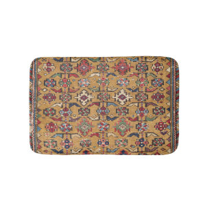 Mustard Khyrdagyd 19th Century Colourful Dark Red Bath Mat
