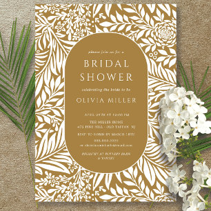 Mustard Leaf Floral Bridal Shower Invitation