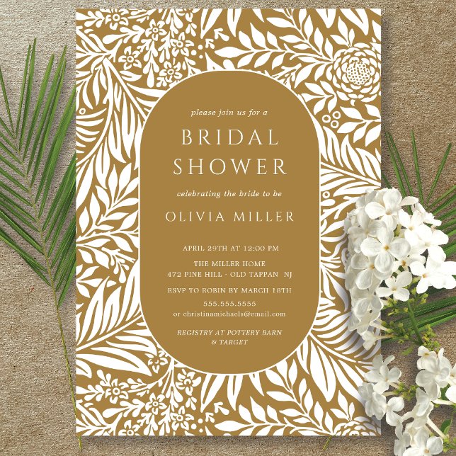 Mustard Leaf Floral Bridal Shower Invitation (Creator Uploaded)