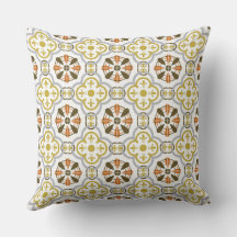 Mustard Orange Alhambra Throw Pillow