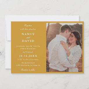 Mustard Photo Wedding  Invitation