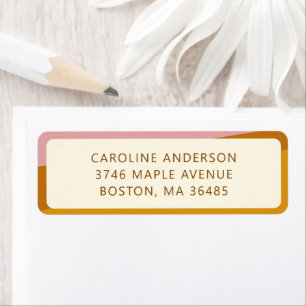 Mustard Pink Border Personalised Return Address Label