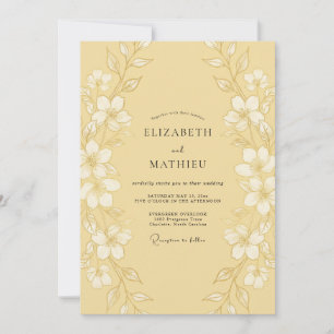 Mustard Refined Botanical Wedding Invitation