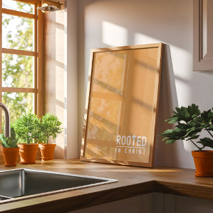 Mustard Rooted Christian faith quote Poster