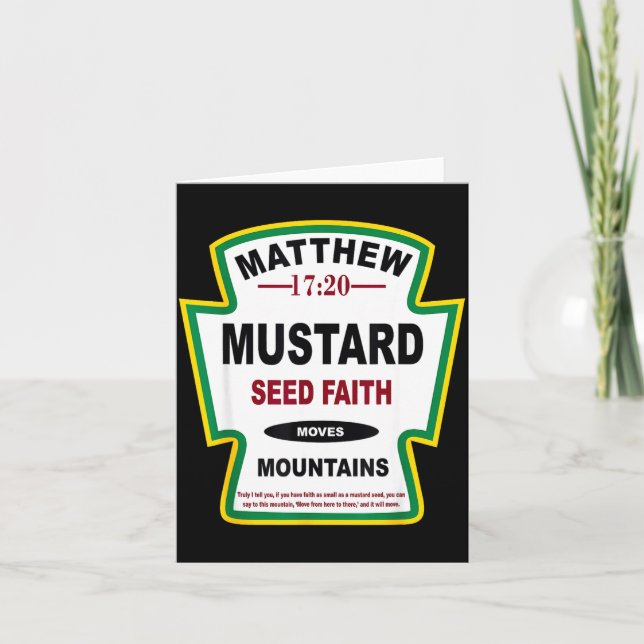 Mustard Seed Faith Matthew 17_20 Christian Condime Card (Front)