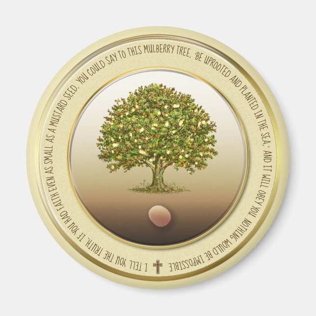 Mustard Seed gift Baptism Faith Kitchen Accessorie Magnet (Front)