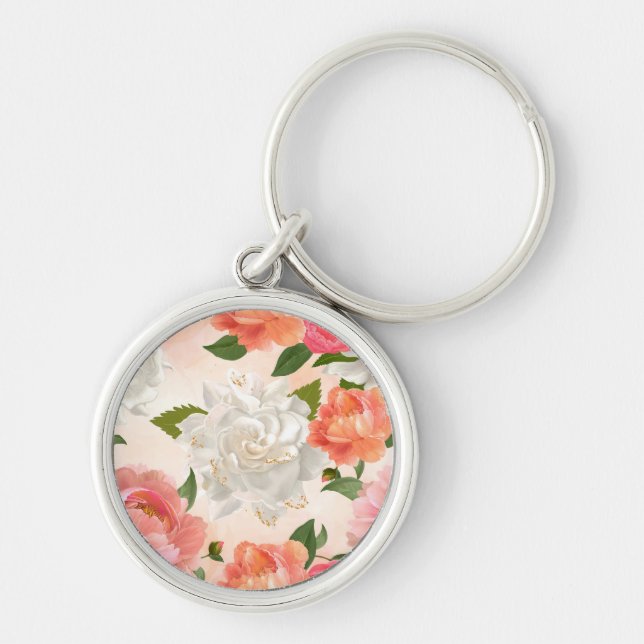 Mustard Seed Keychain, Real Dried Flowers, Resin K Key Ring (Front)