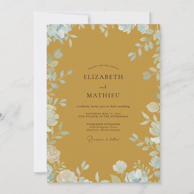 Mustard Sky Vine Wedding Invitation (Front)