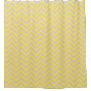 Mustard Spice Moods Chevrons Shower Curtain