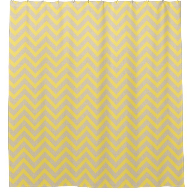 Mustard Spice Moods Chevrons Shower Curtain (Front)