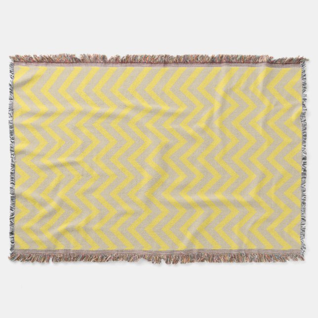 Mustard Spice Moods Chevrons Throw Blanket (Front)