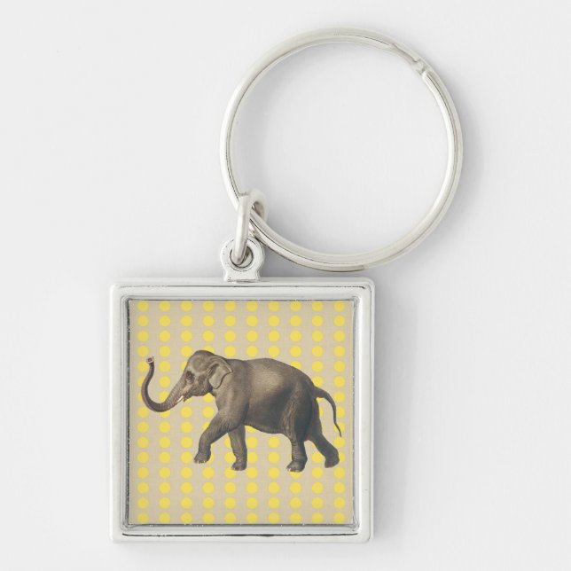 Mustard Spice Moods Dots with Elephant Key Ring (Front)