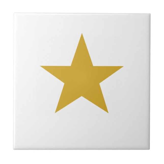 Mustard Star Ceramic Tile (Front)