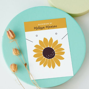 Mustard Sunflower Necklace Jewellery  Display Card