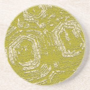 Mustard Tortoise Shell abstract print by LeahG Coaster