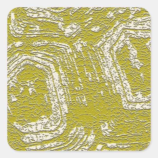 Mustard Tortoise Shell abstract print by LeahG Square Sticker (Front)