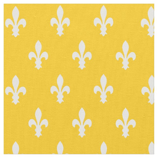 Mustard Victorian Fleur de Lys Fabric (Close Up)