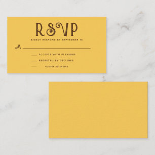 Mustard Vintage Boho RSVP Enclosure Card