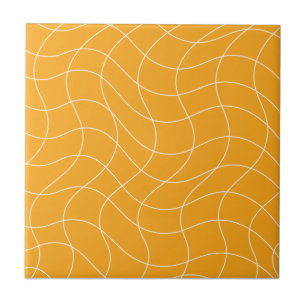 Mustard white pattern art      ceramic tile