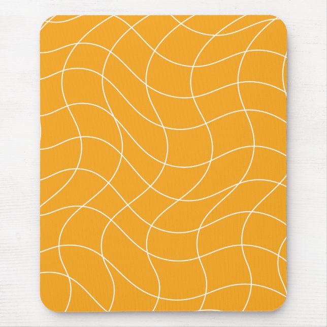 Mustard white pattern art    mouse pad (Front)