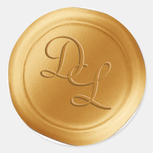Mustard Yellow 2 Letter Monogram Wax Seal Stickers