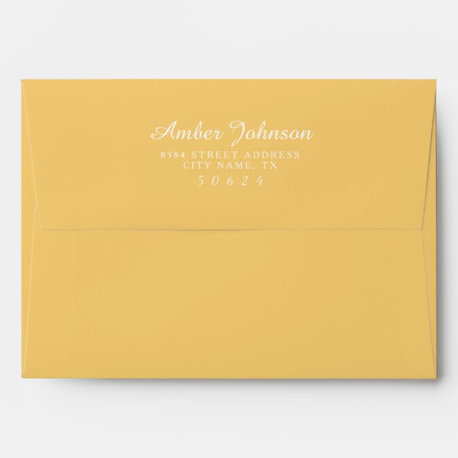 Mustard Yellow 5 x 7 Pre-Addressed Envelopes (Back (Top Flap))