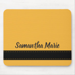 Mustard Yellow and Black Personalised Mousepad