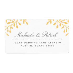 Mustard Yellow and Charcoal Grey Address Labels