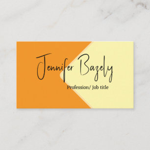 Mustard yellow and cream minimalist Business Card