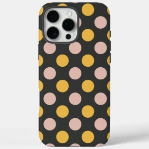 Mustard Yellow and Pink Polka Dot Pattern iPhone 16 Pro Max Case