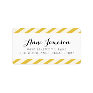 Mustard Yellow Carnival Stripes Address Labels