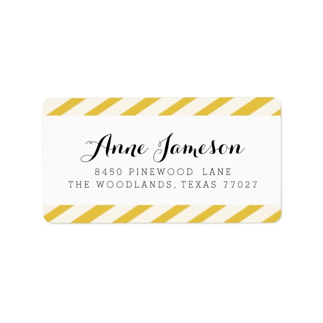 Mustard Yellow Carnival Stripes Address Labels (Front)