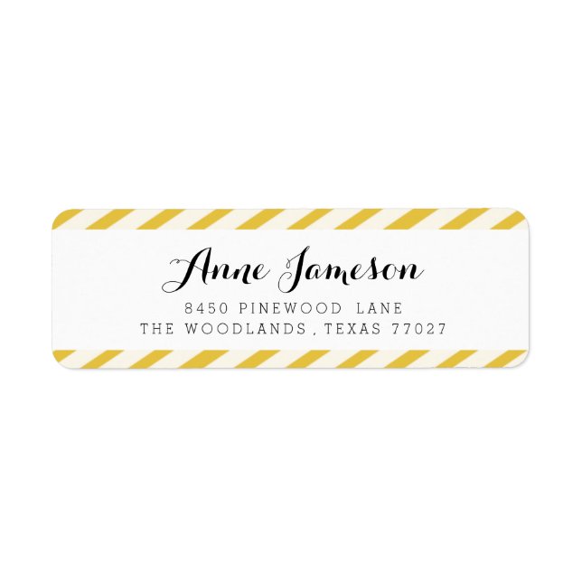 Mustard Yellow Carnival Stripes Address Labels (Front)