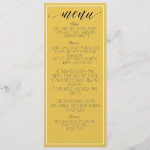 Mustard Yellow Elegant Minimalist Menu