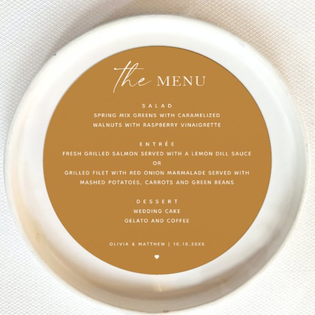 Mustard Yellow Fall Wedding | Minimalist Circle Menu (Creator Uploaded)