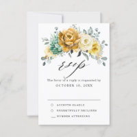 Mustard Yellow Floral Sage Greenery Modern Wedding