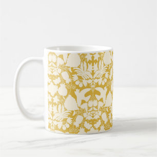 Mustard Yellow Folk Art Otomi Symmetrical Pattern Coffee Mug