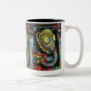 Mustard Yellow, Gas Mask Coffee Mug Art
