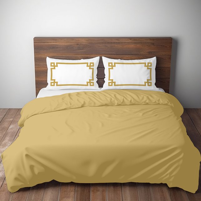 Mustard Yellow Greek Key Border Standard Pillowcase (Creator Uploaded)