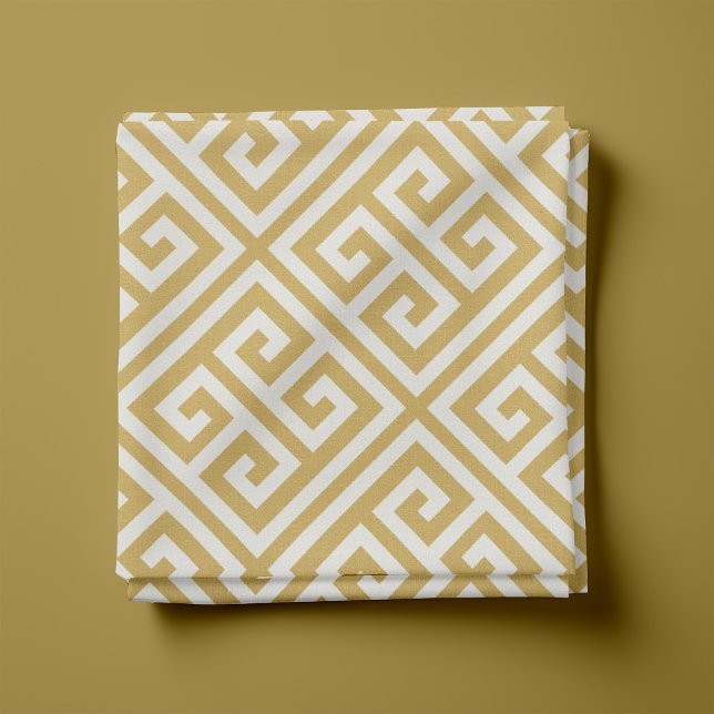Mustard Yellow Greek Key Pattern Fabric (Creator Uploaded)