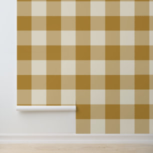 Mustard Yellow Jumbo Buffalo Plaid Gingham Wallpaper