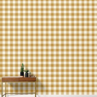 Mustard Yellow Large Buffalo Check Gingham Wallpaper