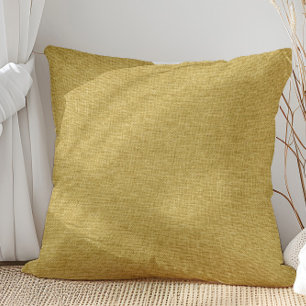 Mustard Yellow Linen Texture Cushion
